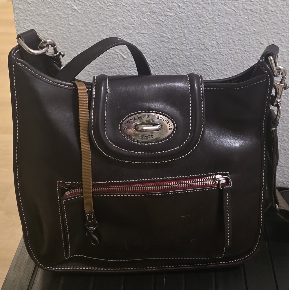 Dooney & Bourke Dark Brown Leather Crossbody Bag